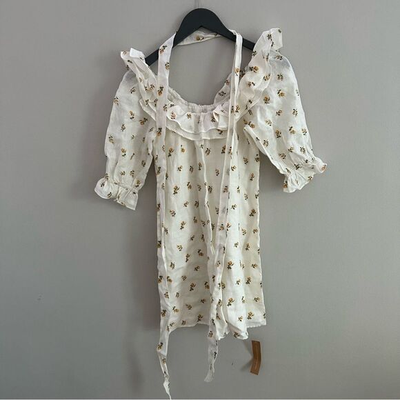 Reformation Indio Floral Dress Linen - Picture 2 of 7